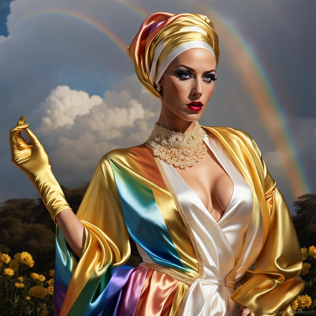 Satin Figures in a Detailed Digital Painting