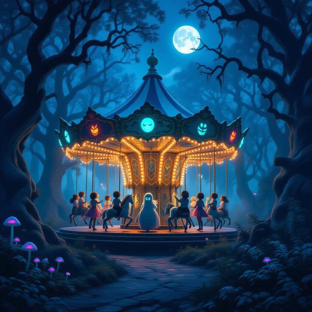 Ethereal Forest Carousel: Ghosts & Monsters Play