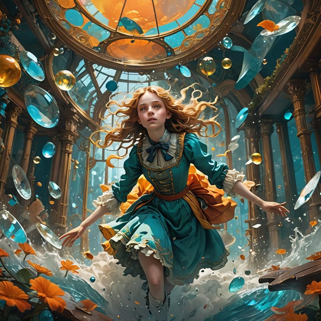 Alice's Surreal Fall Through the Looking Glass
