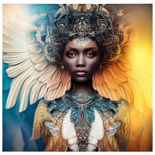 Winged Goddess Collage in High Resolution