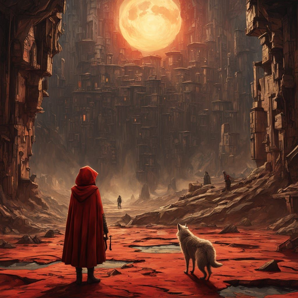 Little Red Riding Hood Confronts the Big Bad Wolf in a Haunt...