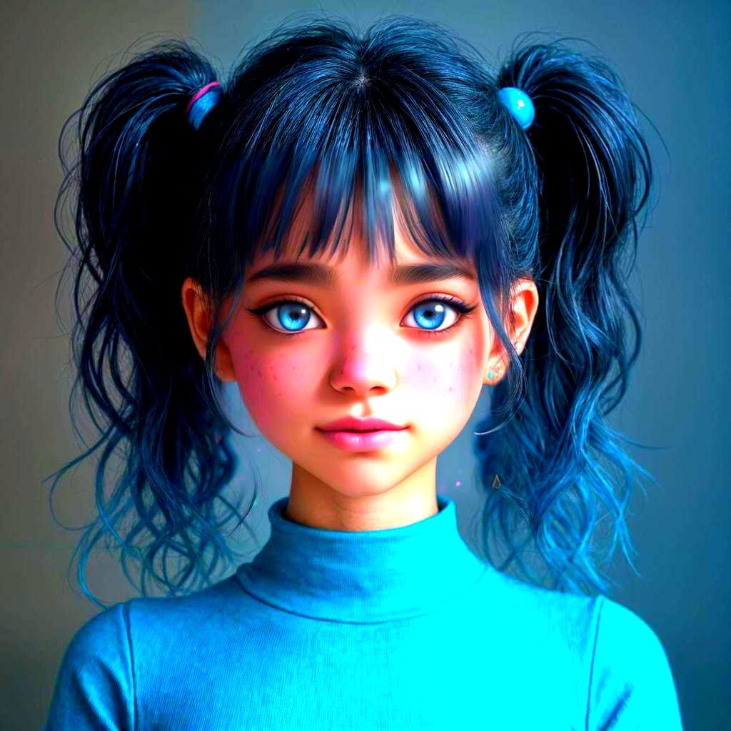 Teenage Girl Portrait in Detailed Fantasy Art Style