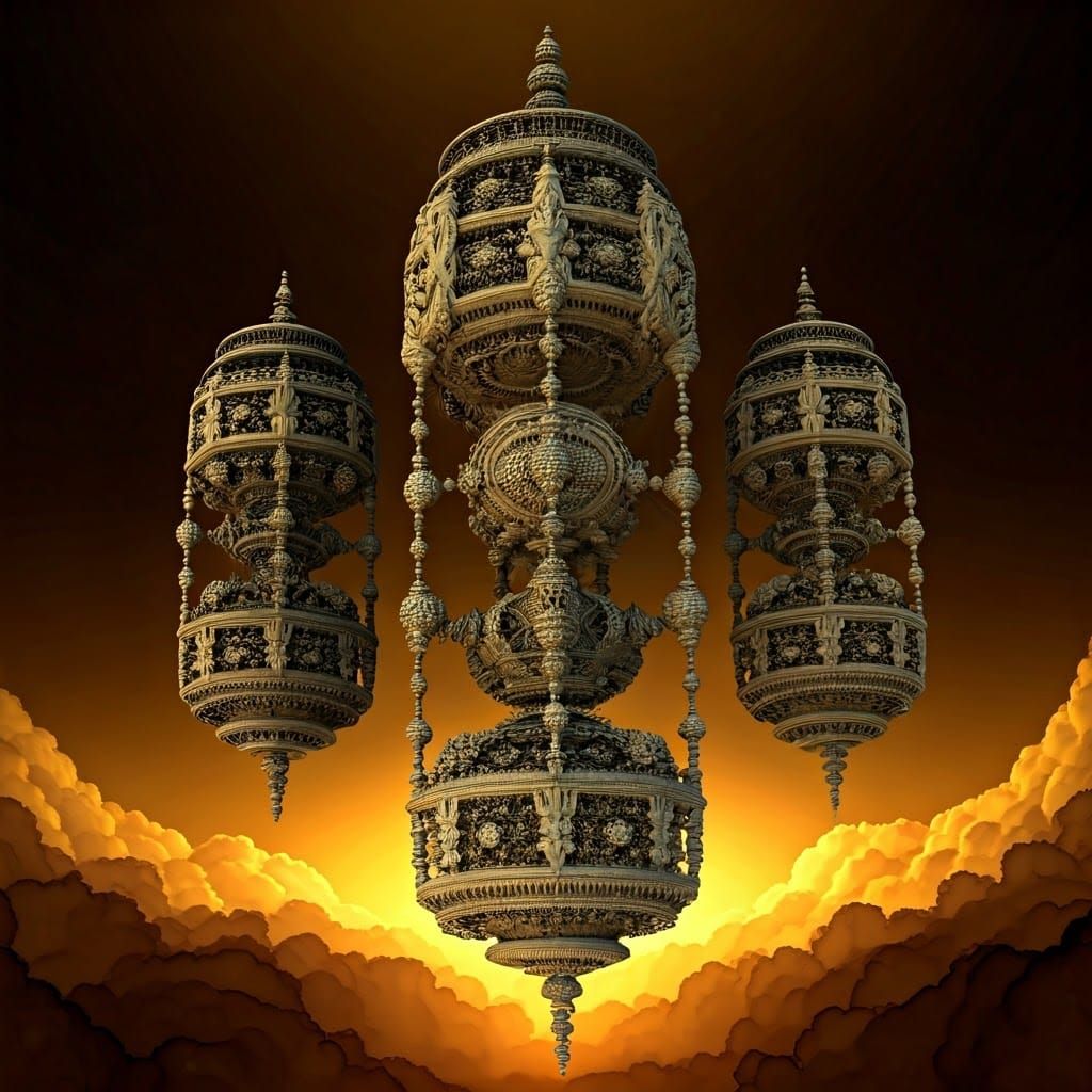 Sacred Geometry of Heaven in Vibrant, Abstract Geometric Art