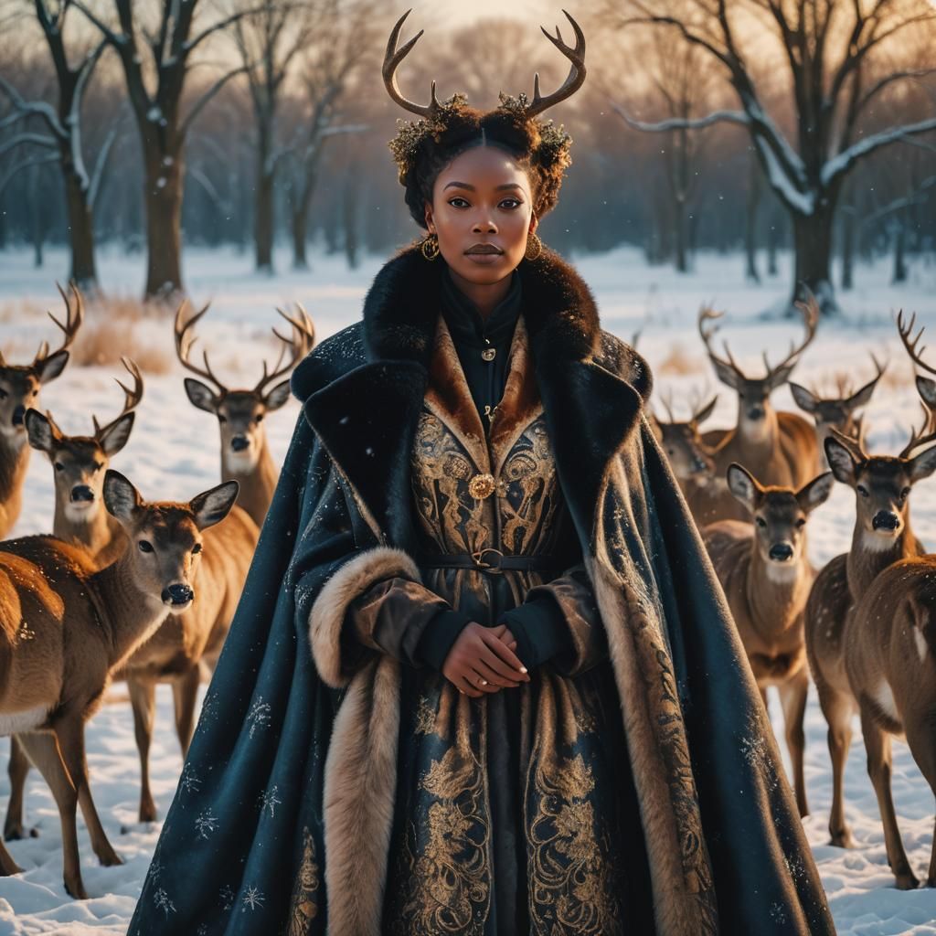 Renaissance Portrait of Woman with Deer