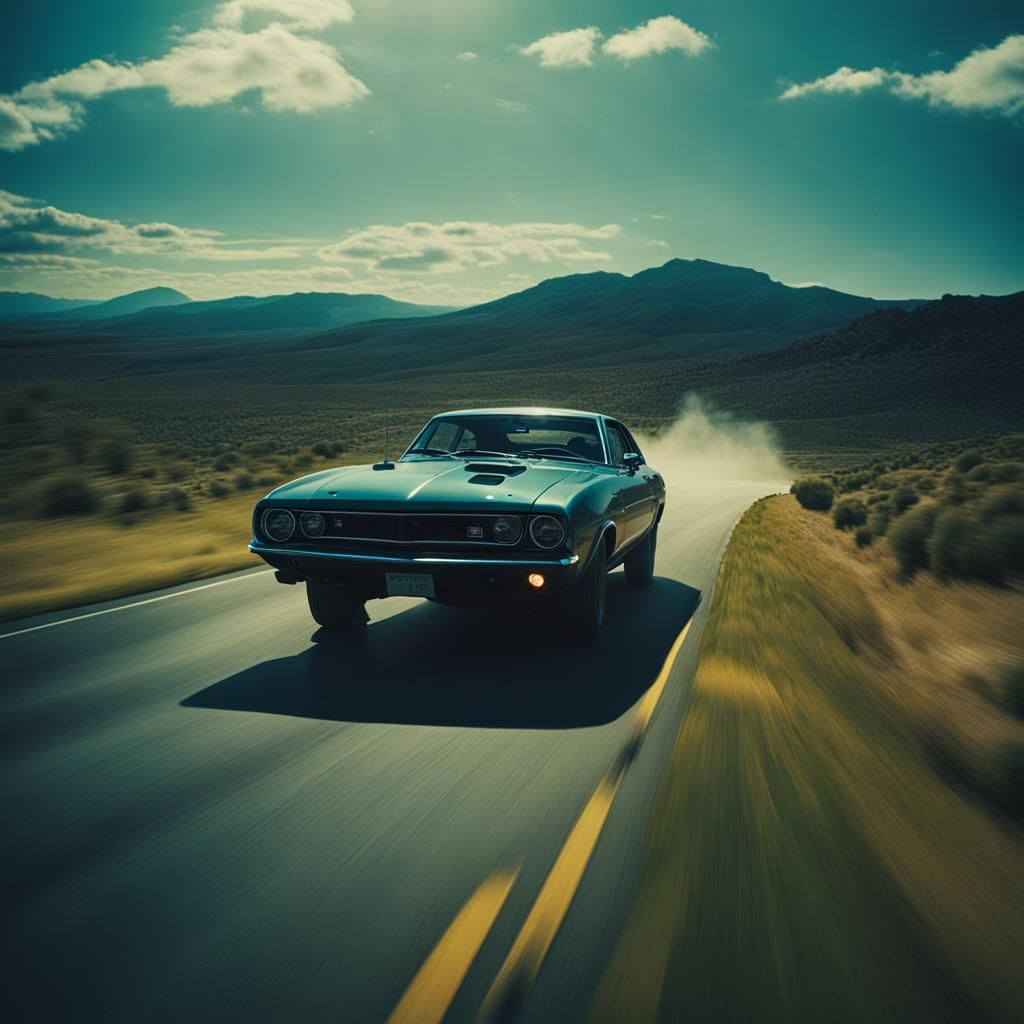 Dramatic Film Still of a Bad Driver