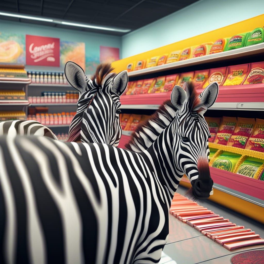 Zebras Discover Fruit Stripe Gum: Detailed Matte Painting
