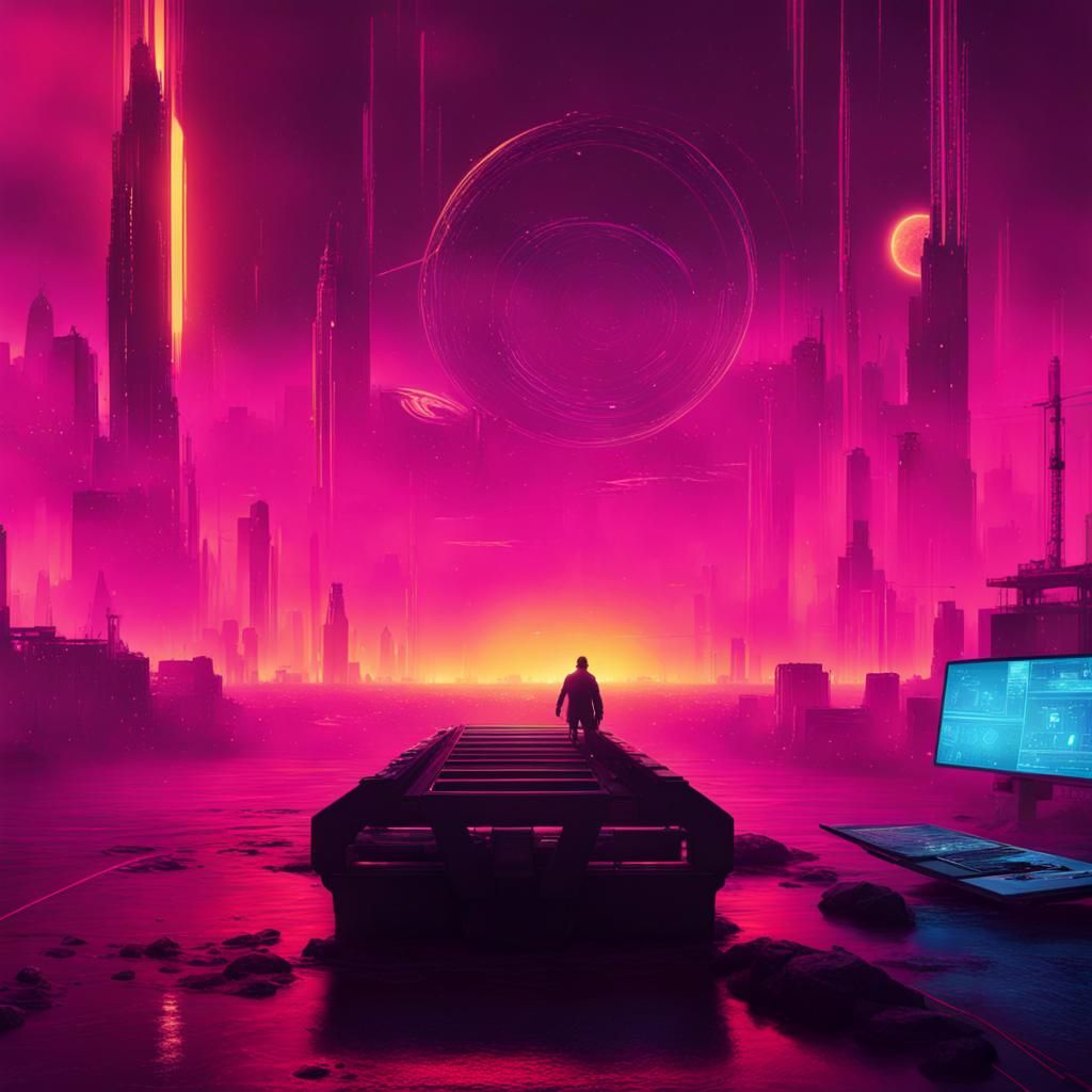 Cyberpunk Quantum Entanglement with Neon Planets