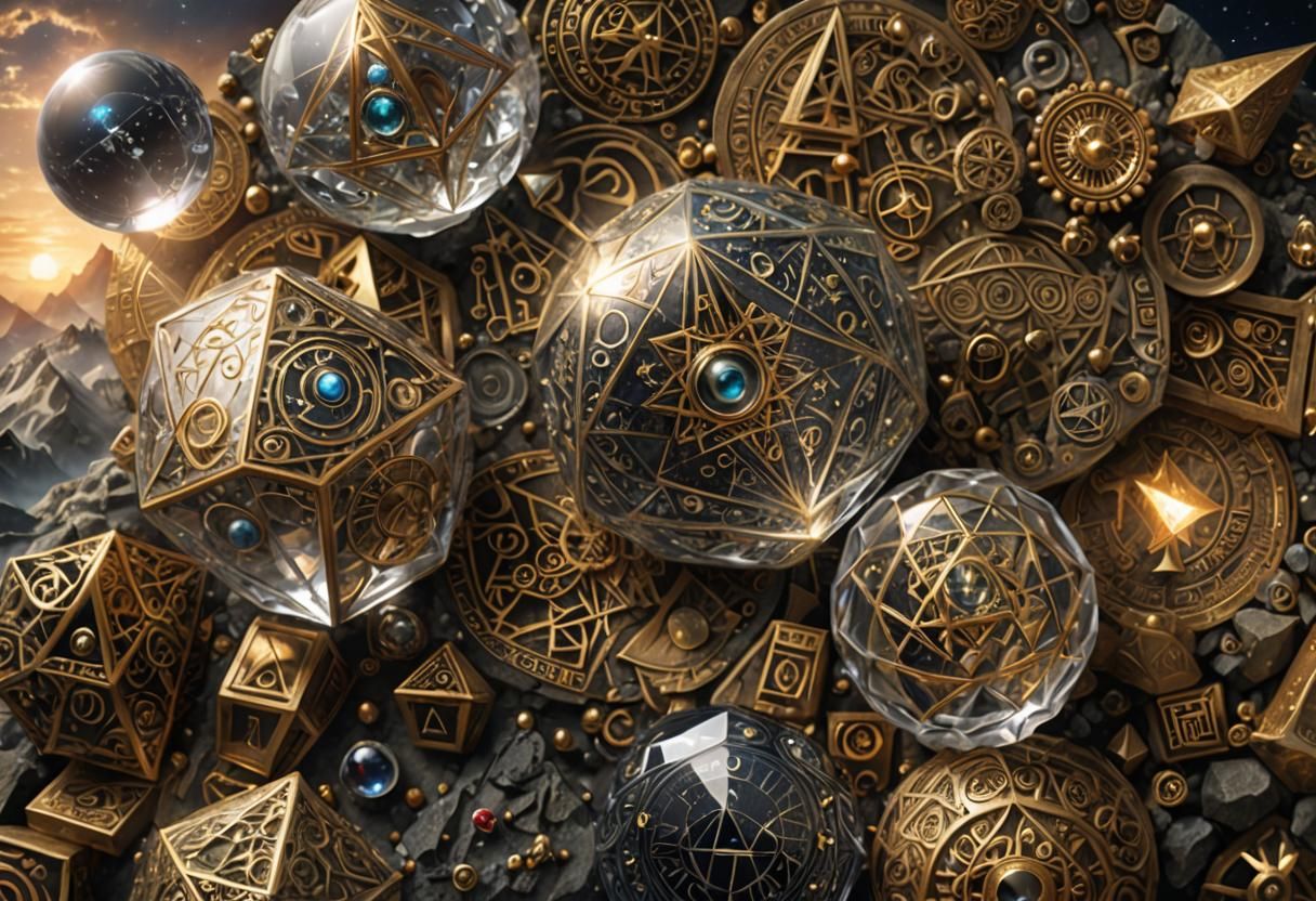 Mystical Crystal Ball with Esoteric Symbols