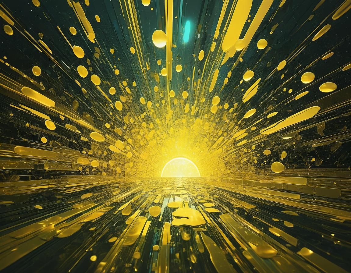 Ethereal Abstract Floral Art in Retrofuturist Style