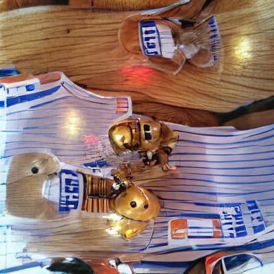 C3PO and R2D2 as Hooters Waitresses