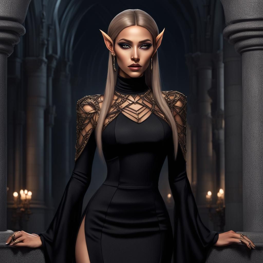 Realistic Fae Female in Night Court Attire