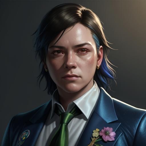 Butch Lesbian Celebrates LGBTQ Pride in Rainbow Suit