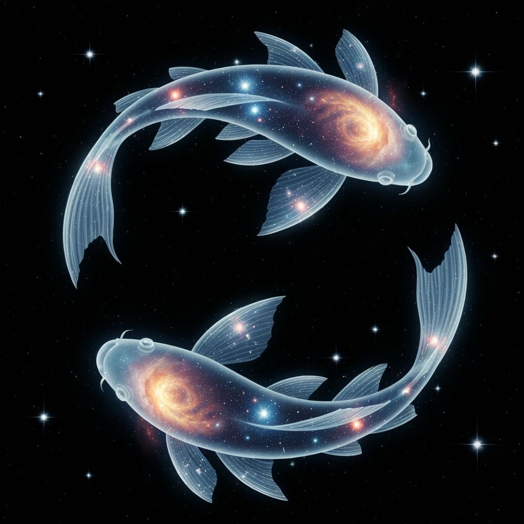 Cosmic Koi Fish in Swirling Nebula
