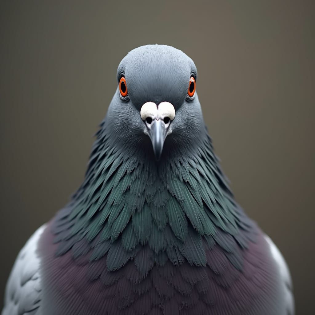 Realistic Pigeon Portrait in Photorealistic Style