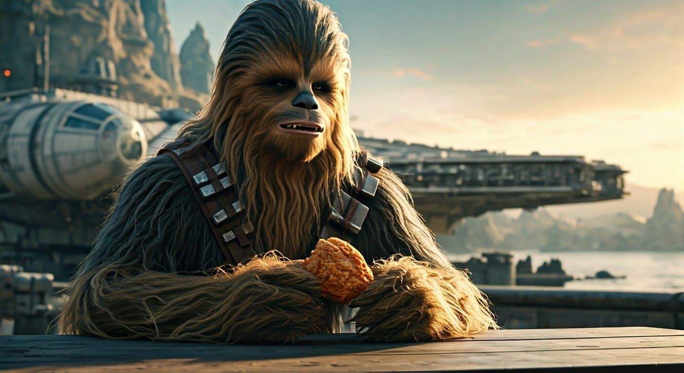 Chewbacca's Picnic: A Hyperrealistic Star Wars Scene