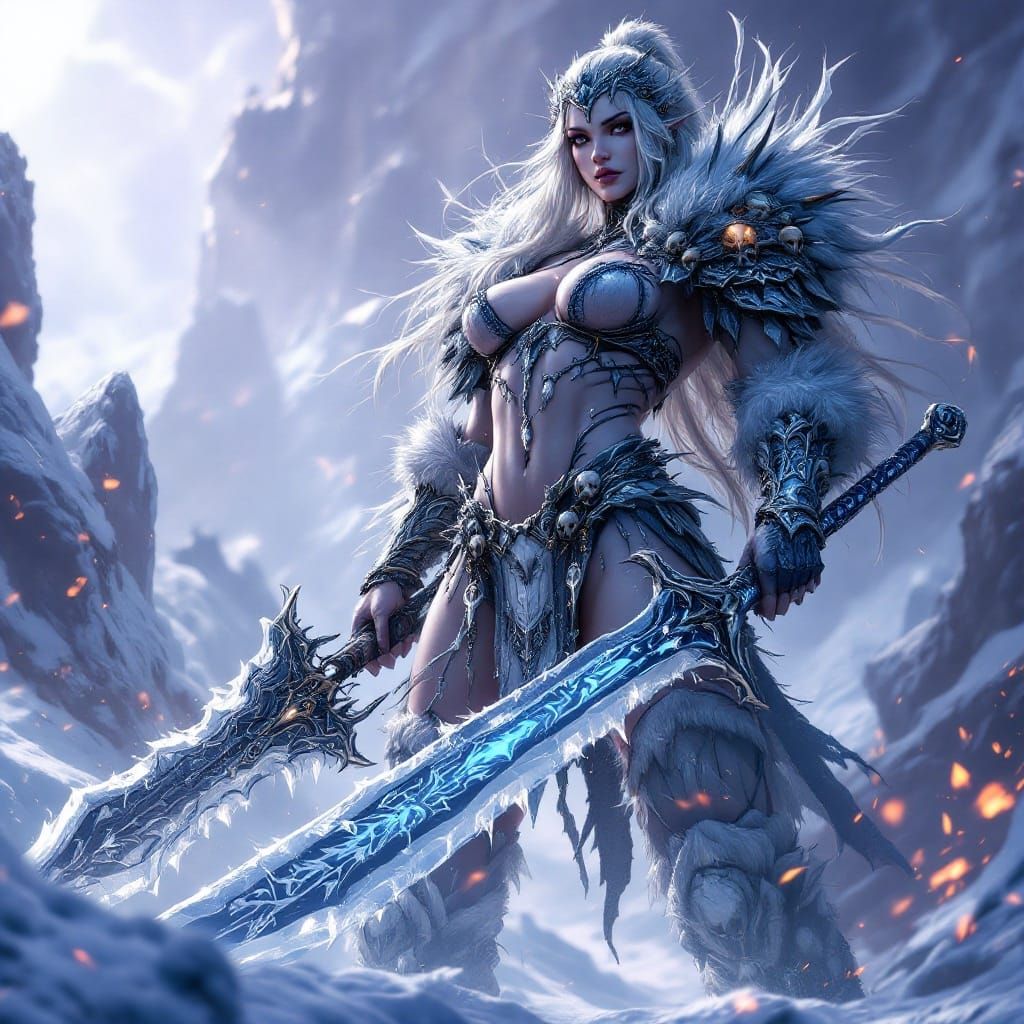 Epic Ice Knightess Wields Frosty Blade in Unreal Engine 5-In...