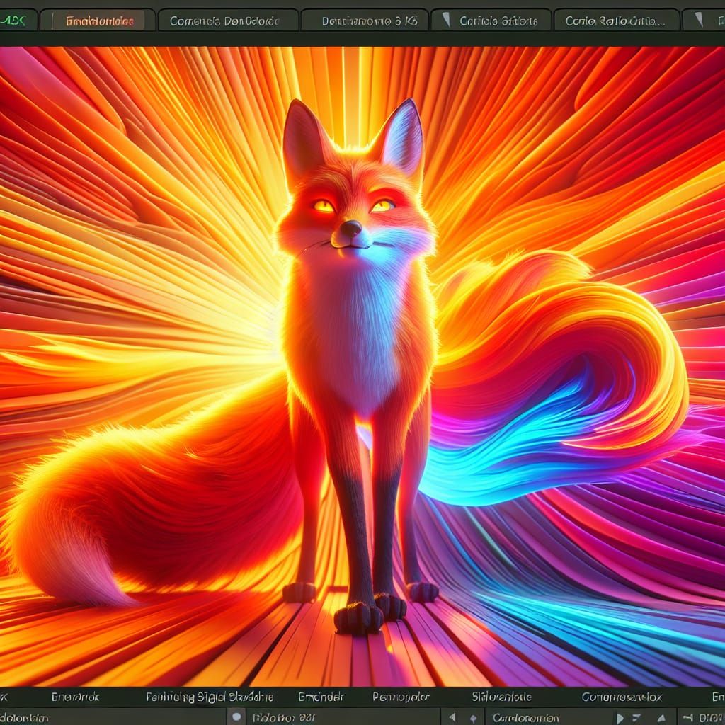 Ember Fox in 3D Digital Art