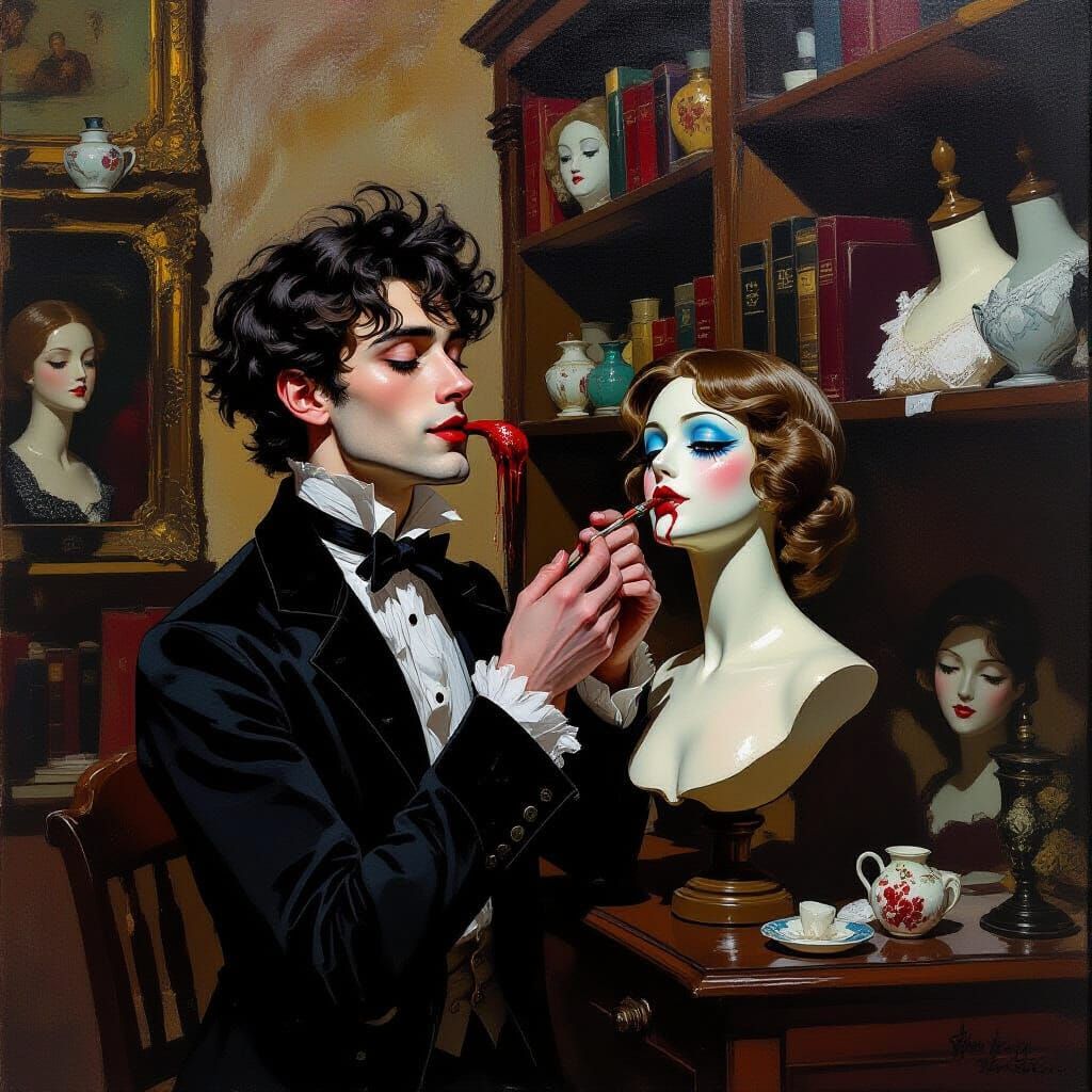 Naive Vampire Tries Drinking Mannequin Blood