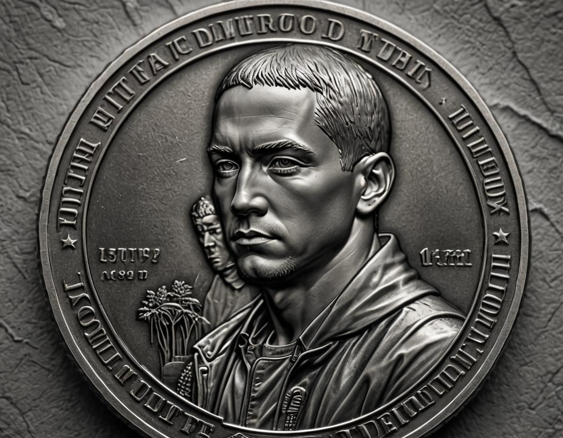 Eminem with a Mognitol in a Hyperrealistic Portrait