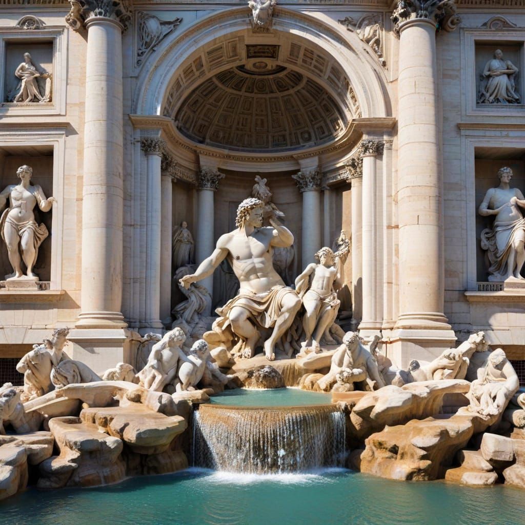 Trevi Fountain: A Detailed Digital Rendering