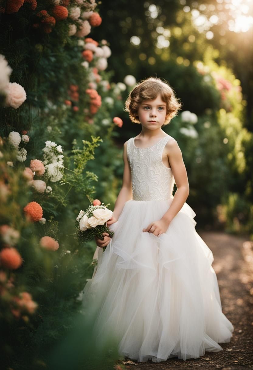 Trying sister's communion dress