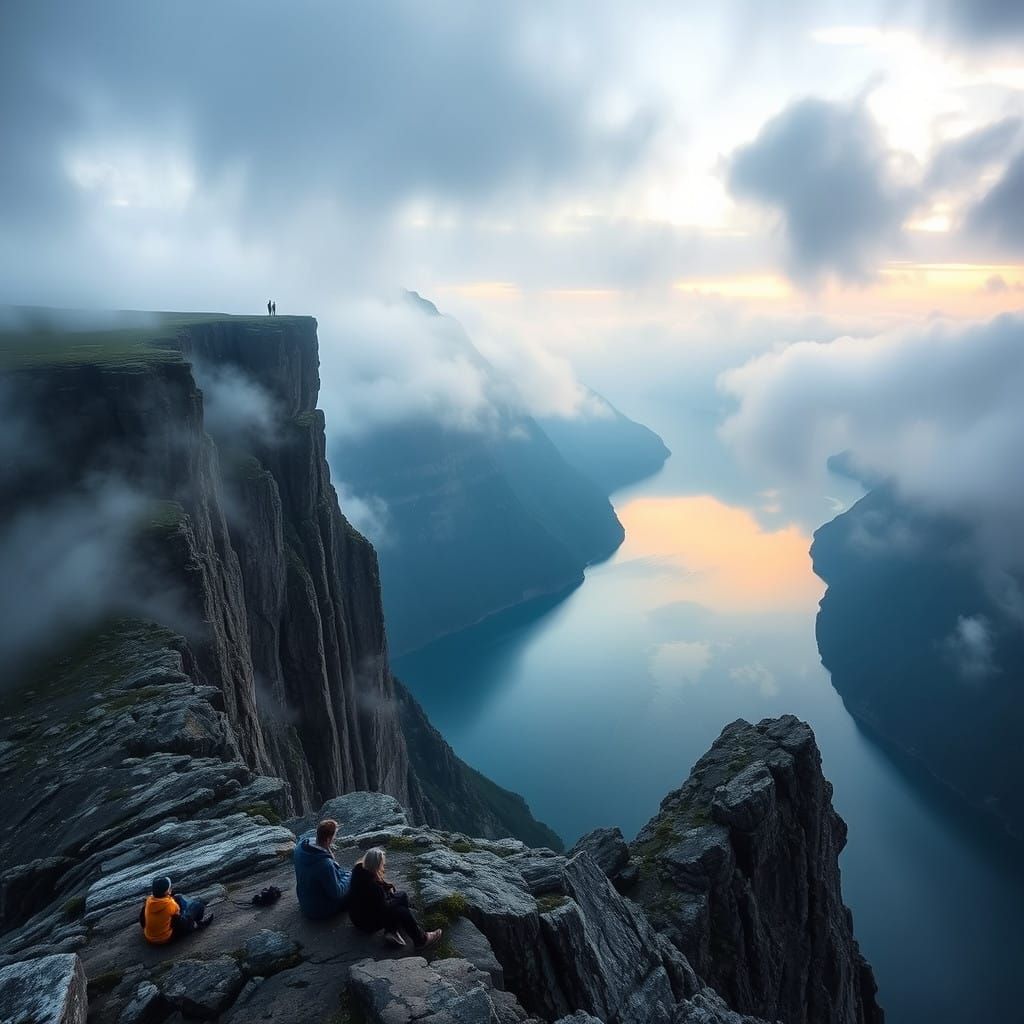 Ethereal Preikestolen Cliffside in Norway