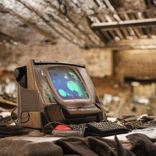 Abandoned Desktop '90's Computer