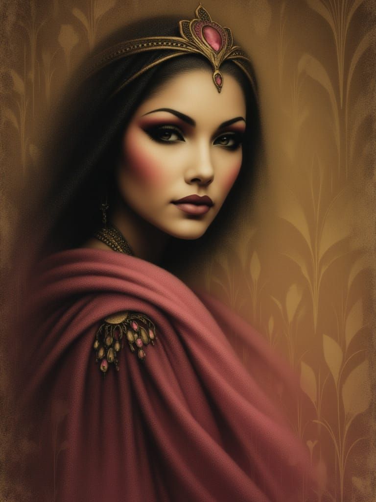 Ancient Kush Princess Portrait with Volumetric Lighting