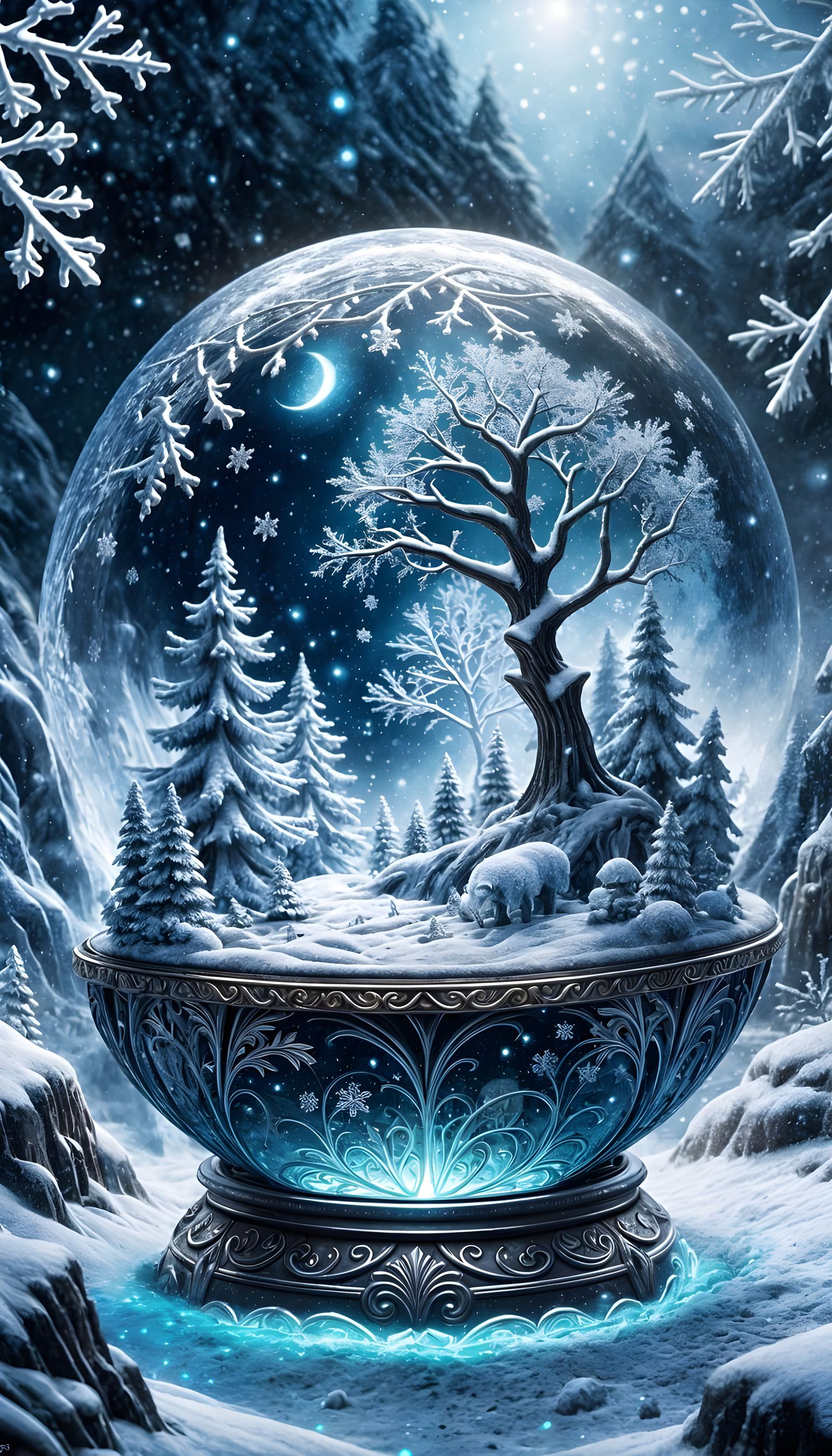 Magic Orb: Miniature Winter Wonderland in 3D CGI