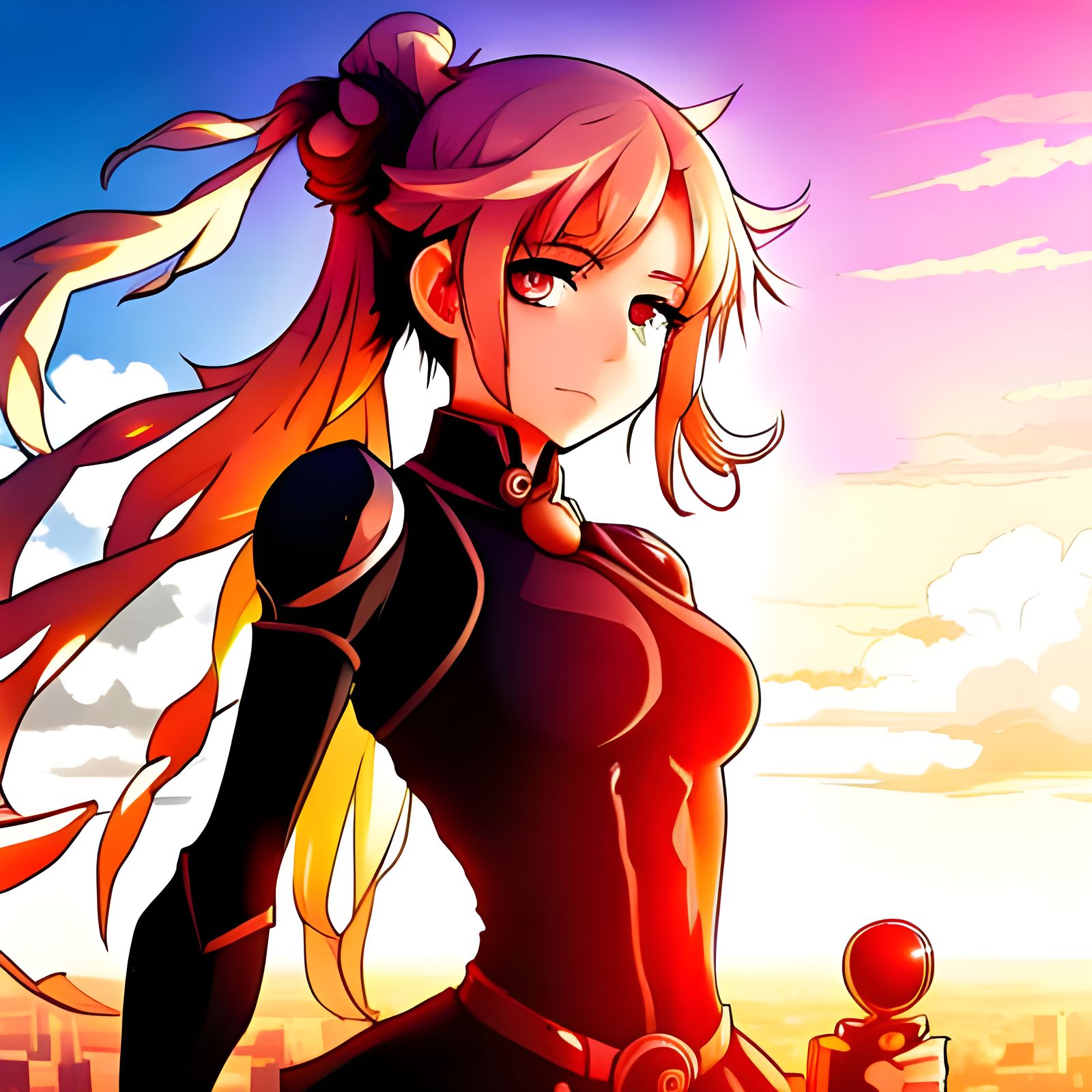 Anime Girl Combat Duel in Manhwa Style