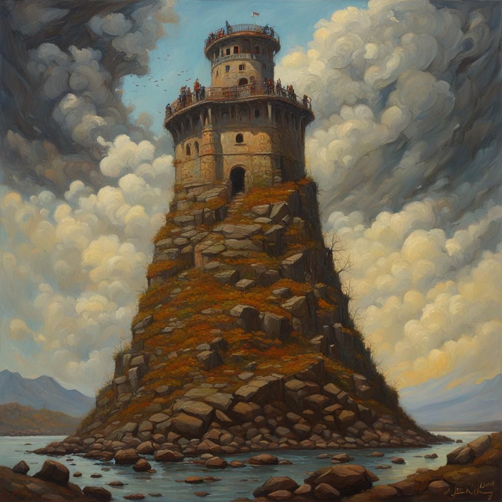 Tower of Disease Oil Painting