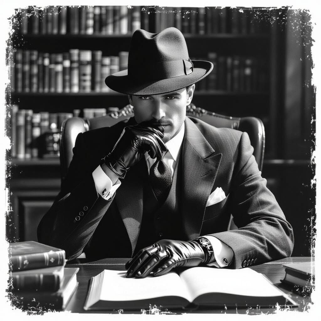 1930s Gentleman in Film Noir Style