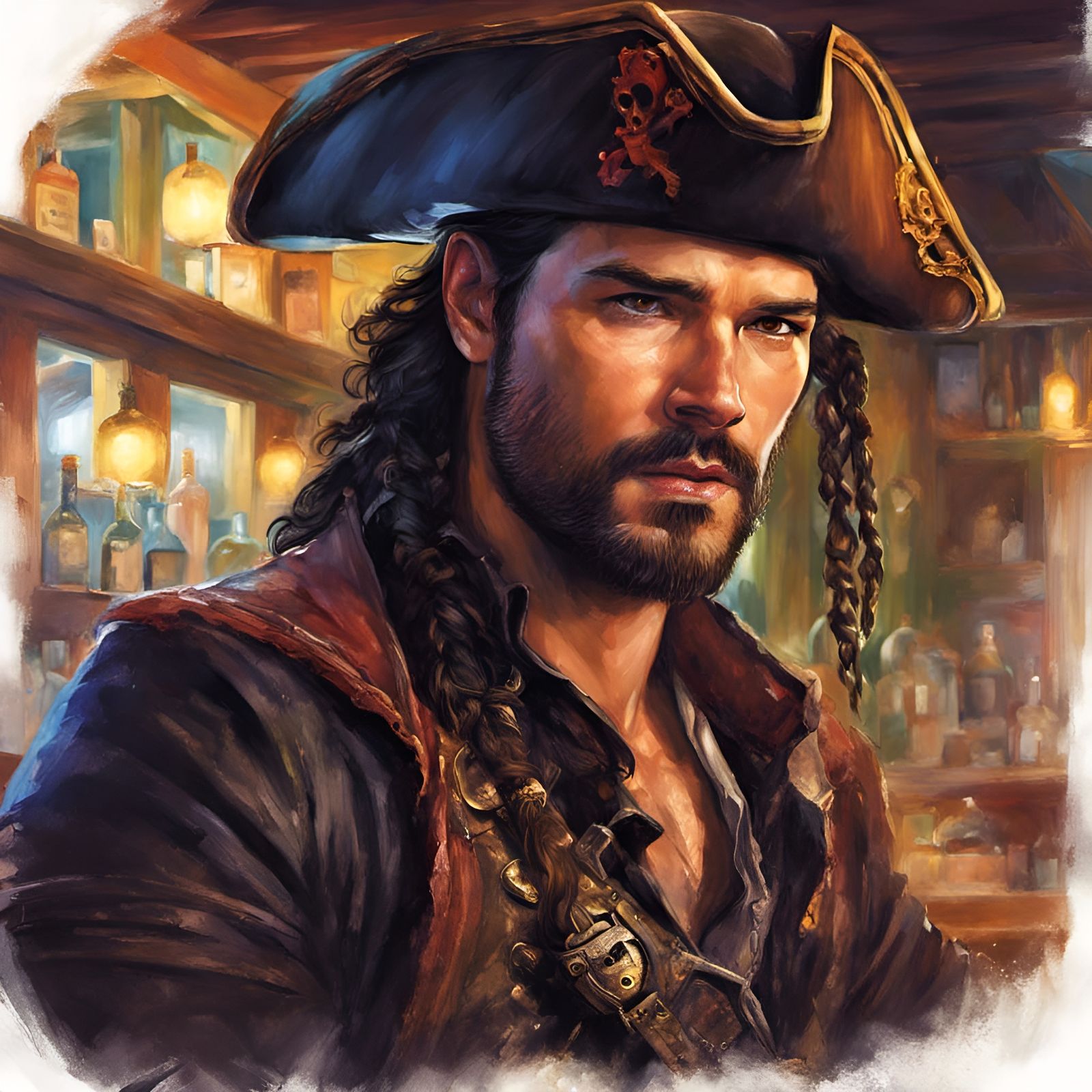 Ryan Paevey as Pirate: Hyperrealistic Splash Art