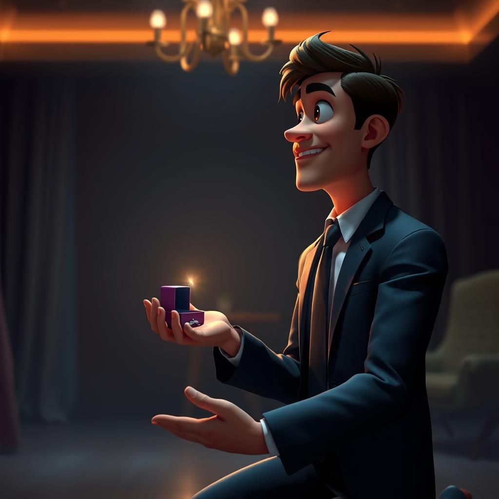 Engagement Proposal in Futuristic Realism Style