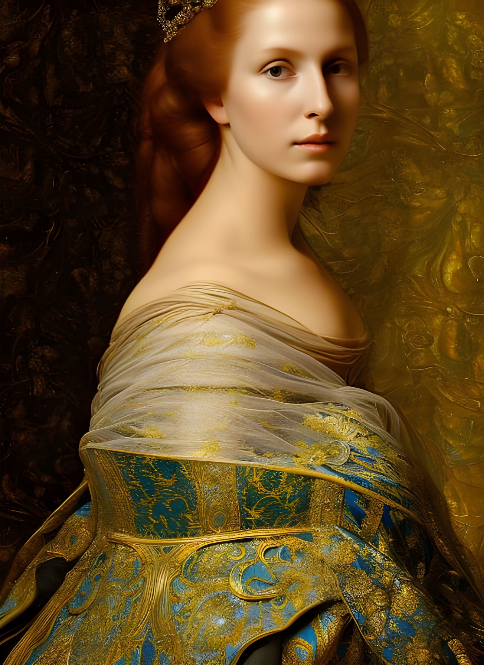 Renaissance Woman in Gown: A Photorealistic Portrait