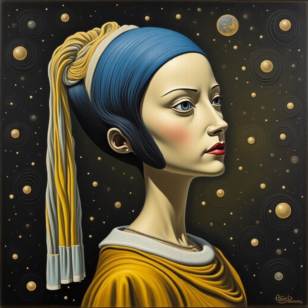 Girl with Pearl Earring in Elegant Portraiture
