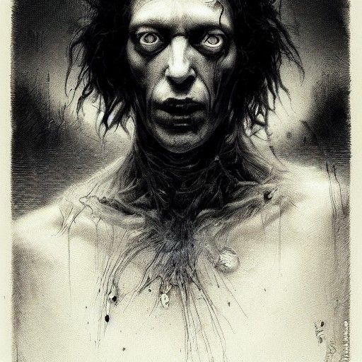 Horrific Bugs Bunny Portrait in Gustave Doré Style