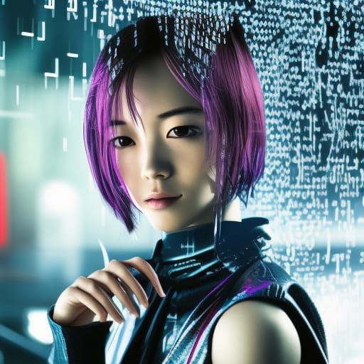 Cyberpunk Portrait of a Young Japanese Woman