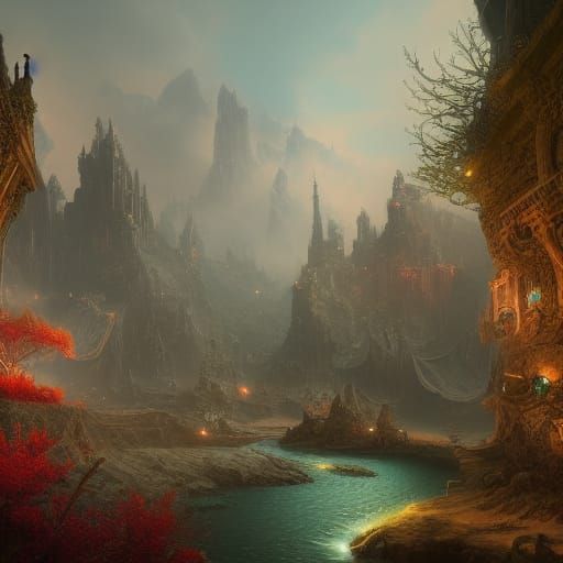 Fantastical Matte Painting with Deep Colors