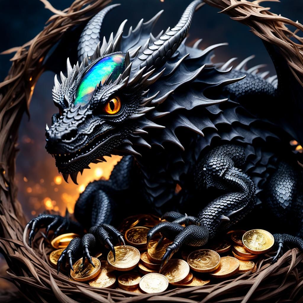 Baby Black-Opal Dragons, first treasure Hoard.