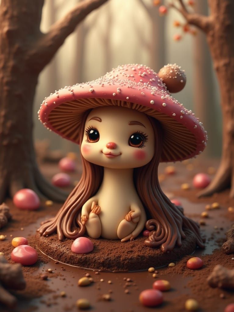 Chocolate Mushroom in a Candy World
