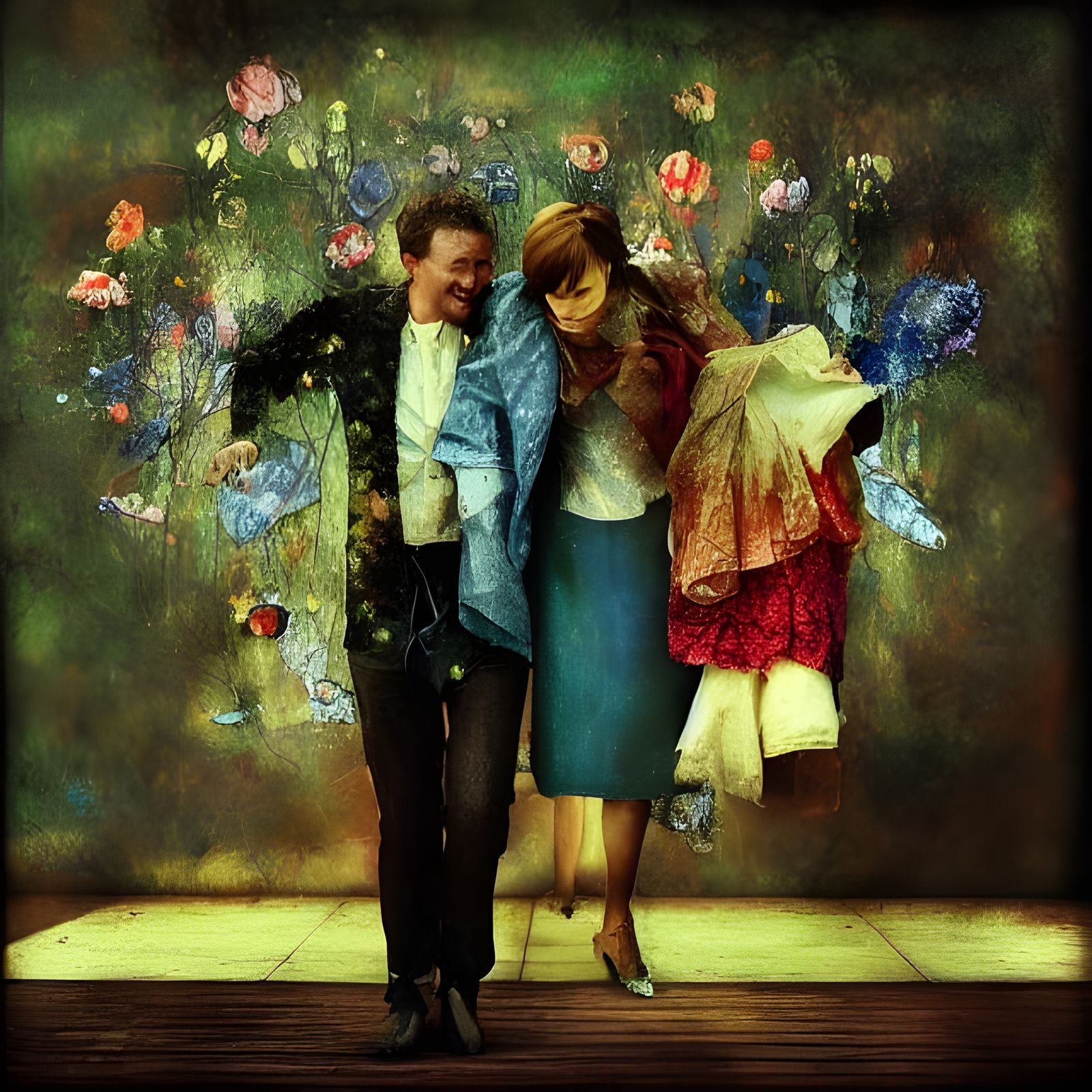 Technicolor Figures in Tatters: A Hyperreal Glazed Painting