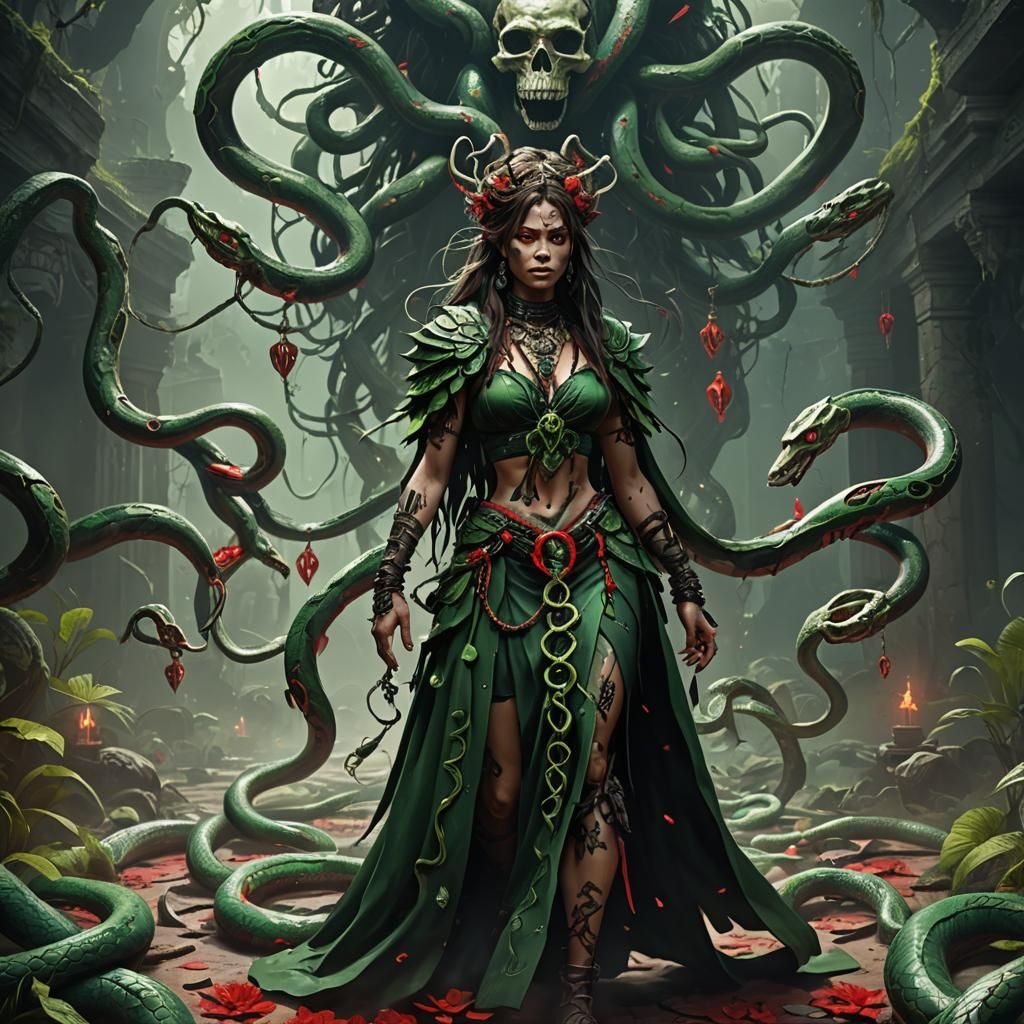 Coatlicue, Aztec Goddess, Fantasy Art in Unreal Engine 5