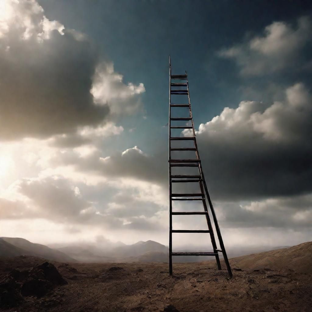 Ladder Reaching the Sky: Epic Digital Painting