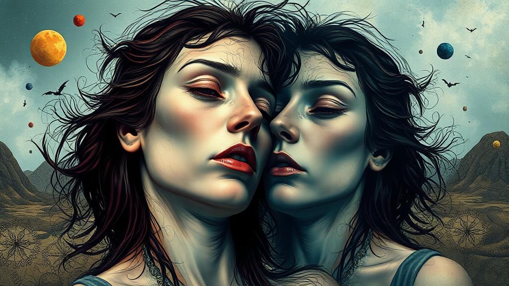 Surreal Sleepwalking Woman in Dreamlike Nightmare