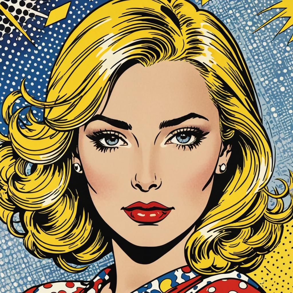 Blonde Woman in 1960s Pop Art Style
