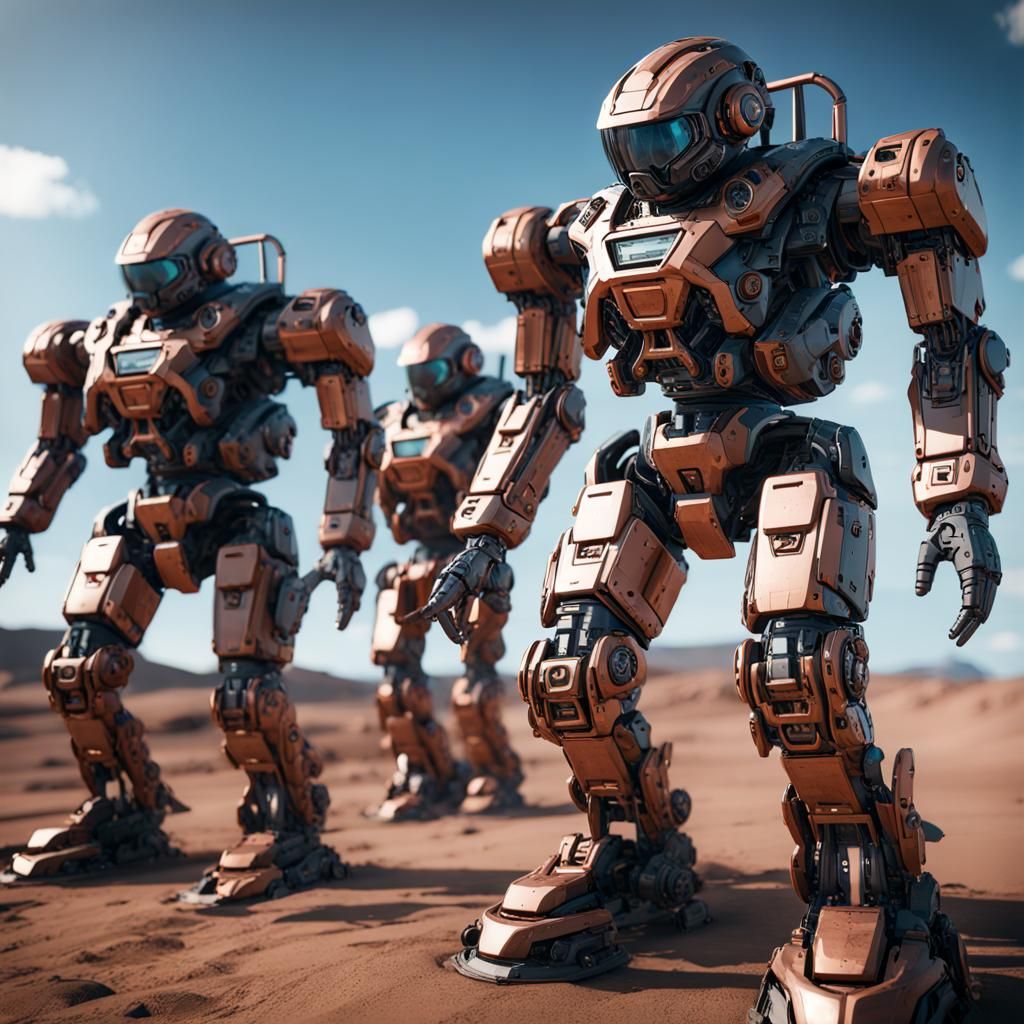 Army Men in Mech Suits: Cinematic Sci-Fi Render