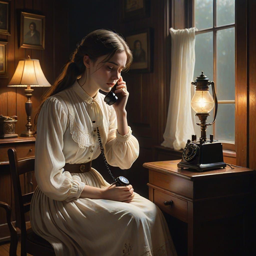 Young Girl Connects with Gentle Ghostly Companion in Cozy Pa...