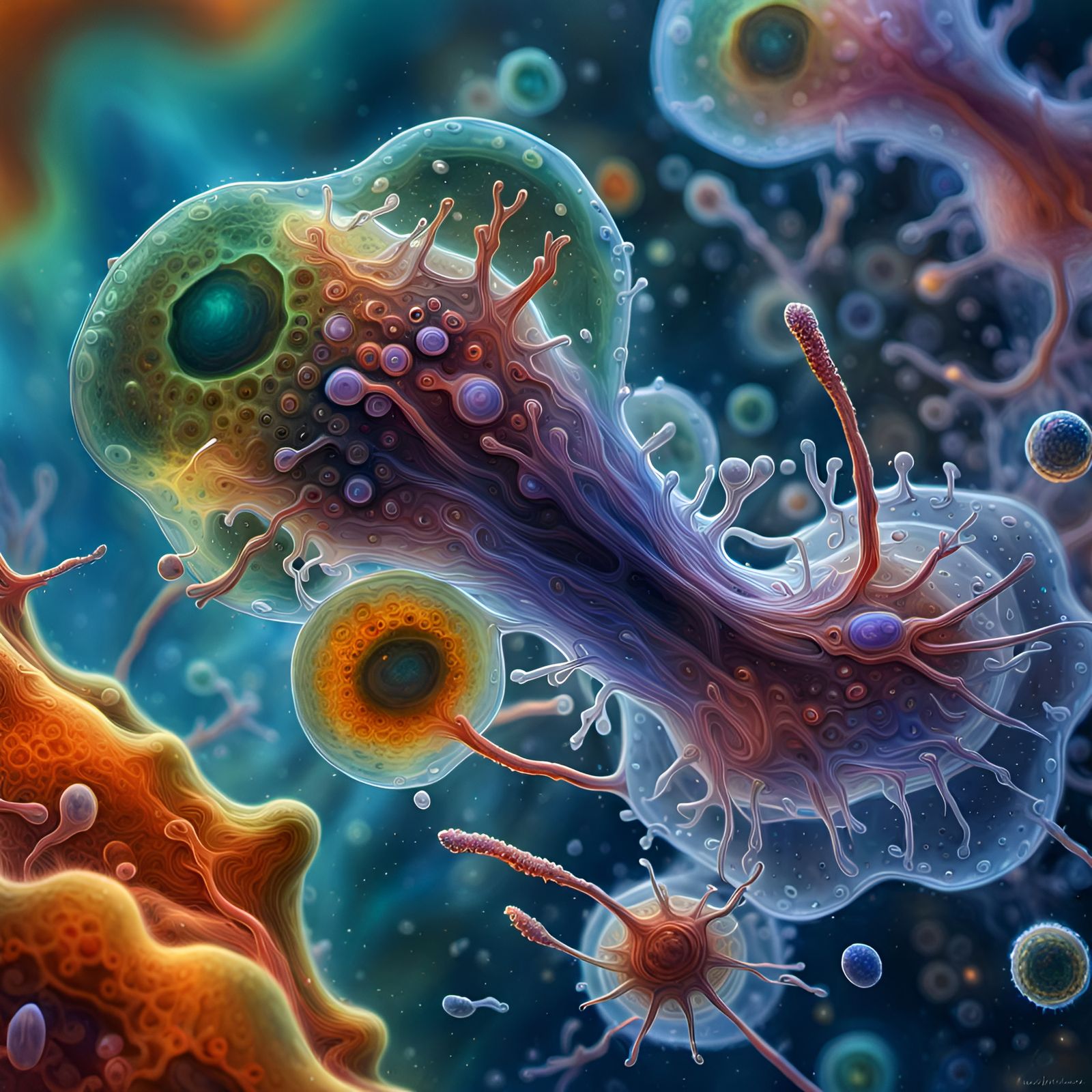 3D Microscopic Marvels: Amoeba's Domination in Battling Bacteria