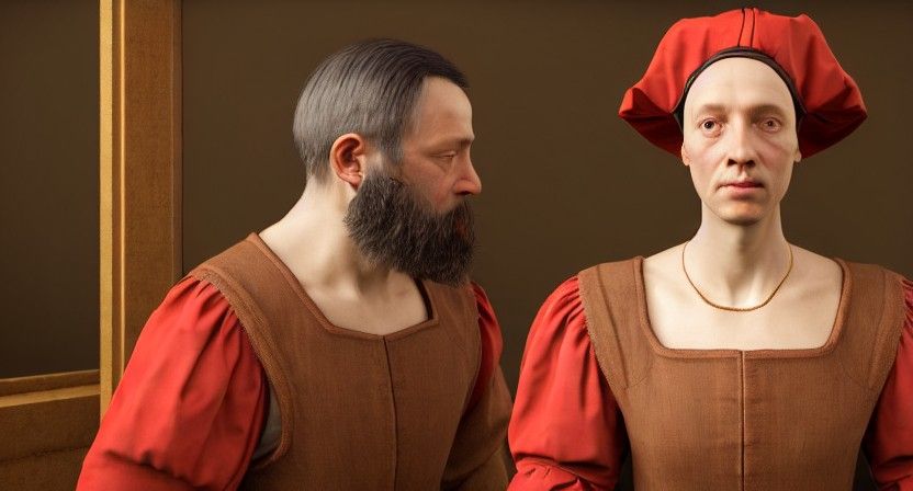 Renaissance Merchant Portrait in Bright Studio Lighting